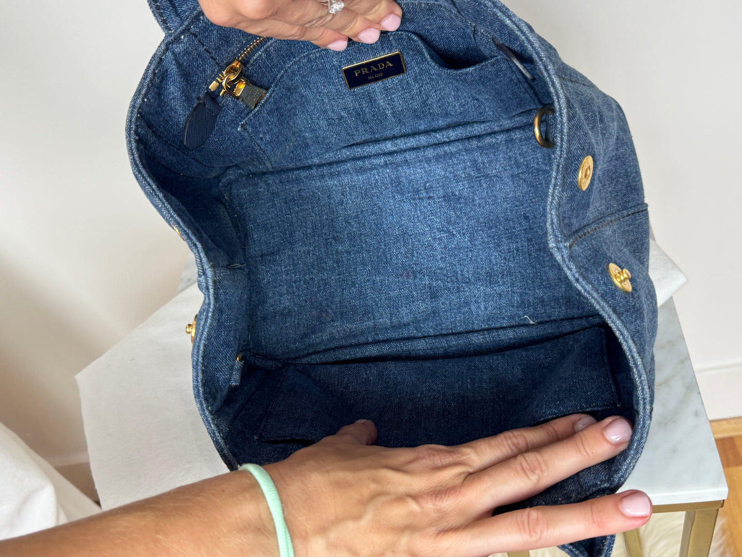 Prada Canapa Satchel-bag denim