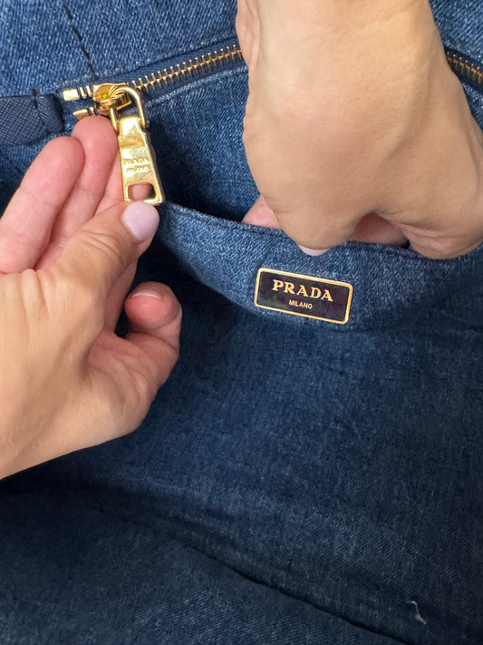 Prada Canapa Satchel-bag denim