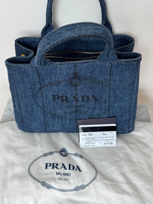 Prada Canapa Satchel-bag denim