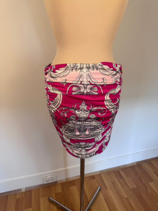 Versace - Silver Baroque ruched miniskirt