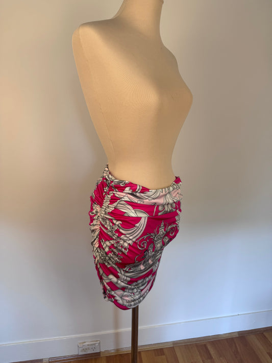 Versace - Silver Baroque ruched miniskirt