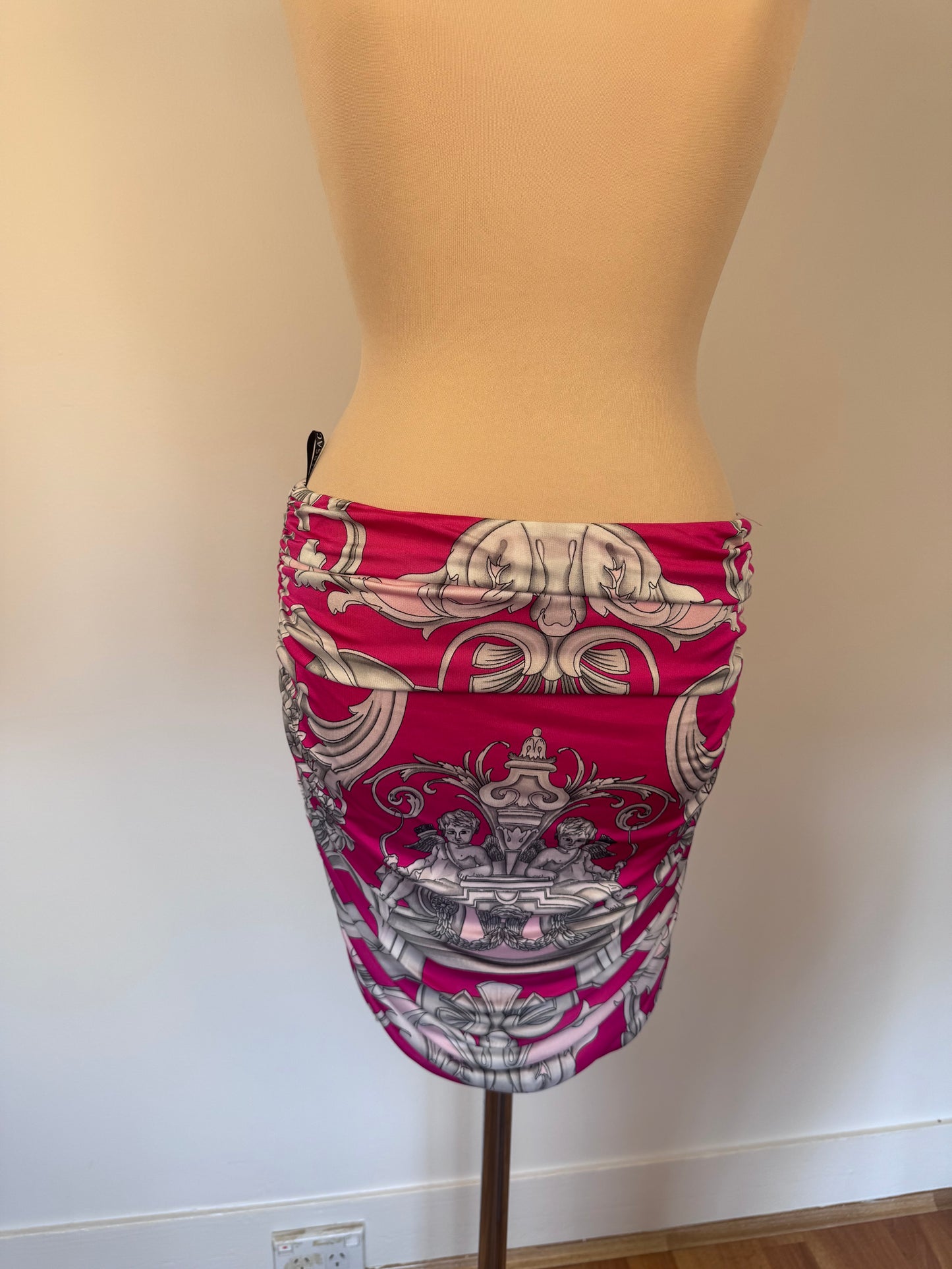 Versace - Silver Baroque ruched miniskirt