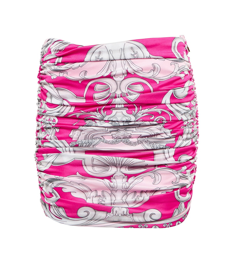 Versace - Silver Baroque ruched miniskirt