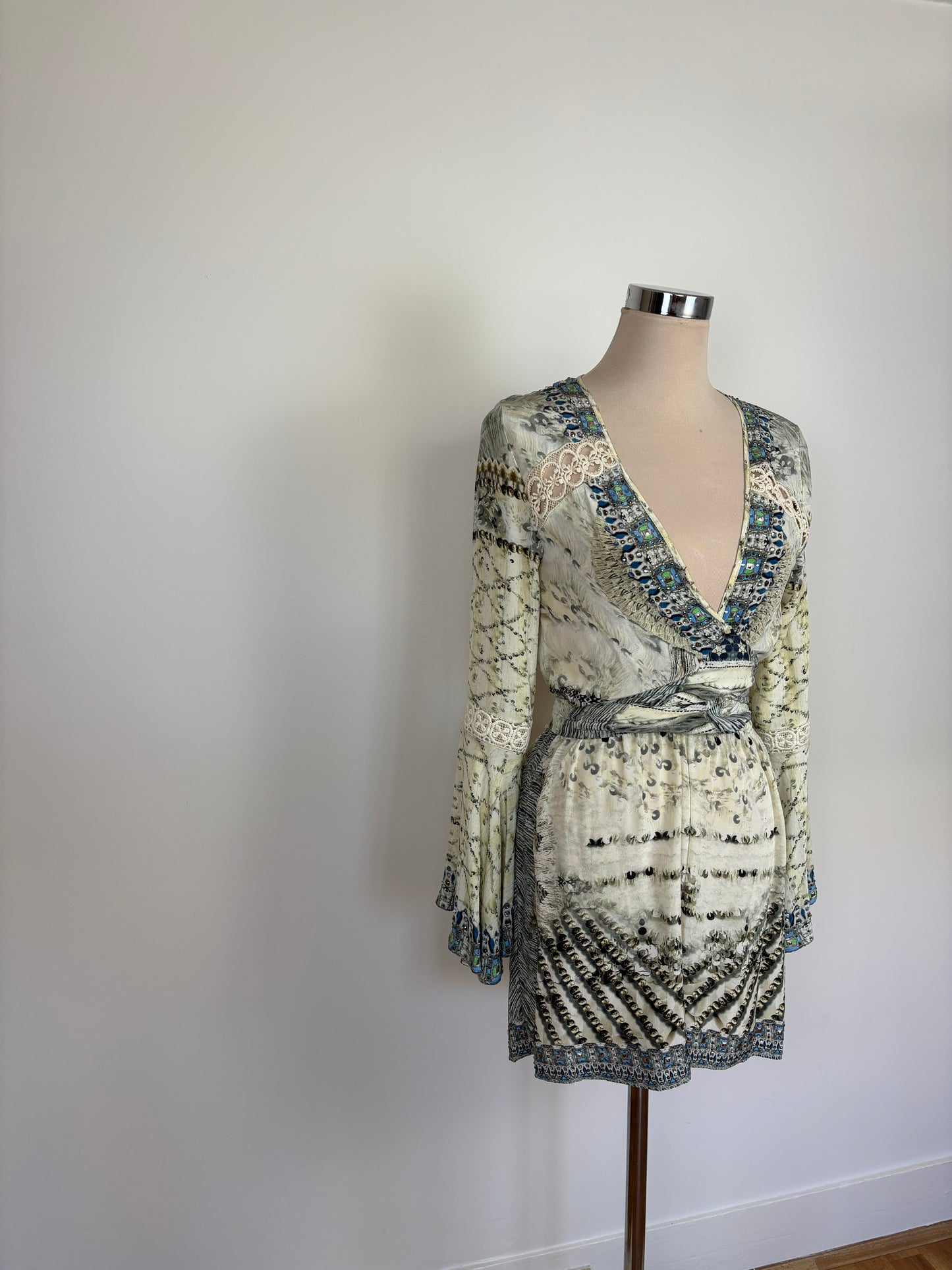 "Camilla Weave Front Tie Playsuit"