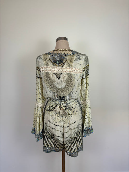 "Camilla Weave Front Tie Playsuit"