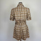 Sandro Acacia belted checked cotton-blend tweed Playsuit size 38