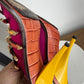 Louis Vuitton multicolored sandals with gold buckles and straps in magenta, orange, and yellow #luxury #designer