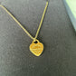 Tiffany & Co. 18ct Yellow Gold Heart Tag Pendant Necklace Cable Chain Signed