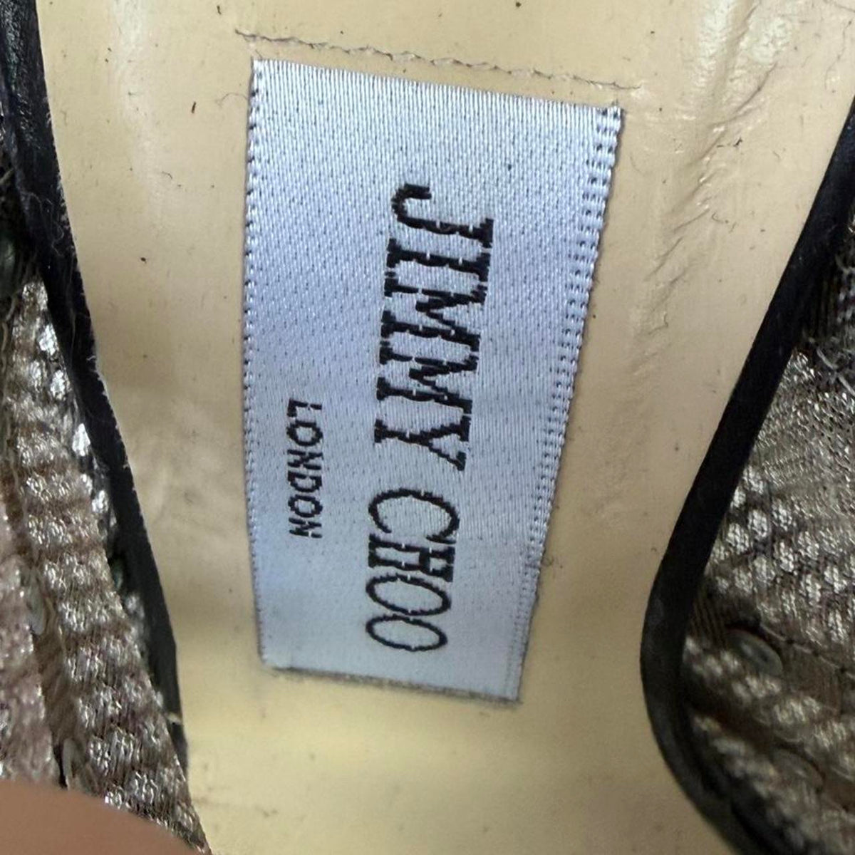 Jimmy Choo black mesh studded wedge sandals with silver studs, size 36 eu #wedges #designer