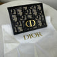 Dior Oblique Monogram Canvas & Leather CD Logo Cardholder Wallet Black/Beige