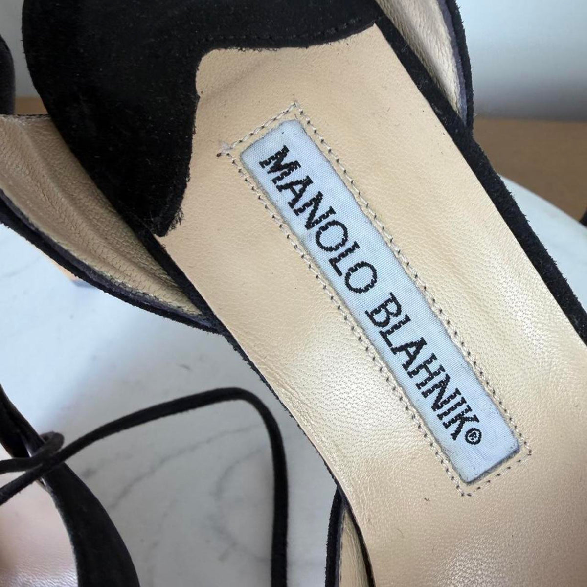 Manolo Blahnik black suede heels with lace up detail #luxury #designer