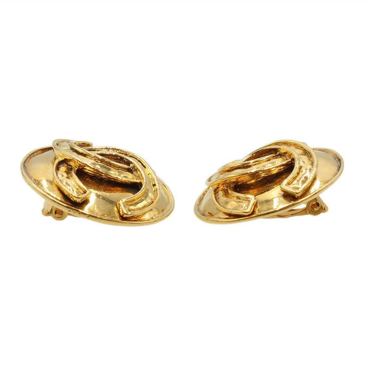 Vintage Chanel CC Logo Earrings — Gold Tone, 1994