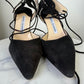 Manolo Blahnik black suede heels with lace up detail #luxury #designer