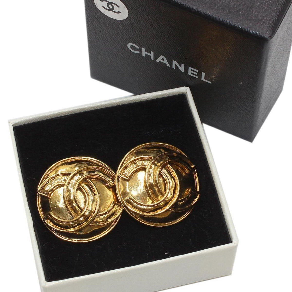 Vintage Chanel CC Logo Earrings — Gold Tone, 1994