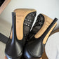 Jimmy Choo black mesh studded wedge sandals with silver studs, size 36 eu #wedges #designer