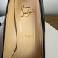 Christian Louboutin black patent leather peep toe heels with red sole #glamour #luxury
