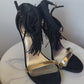 Stuart Weitzman fringed stiletto sandals